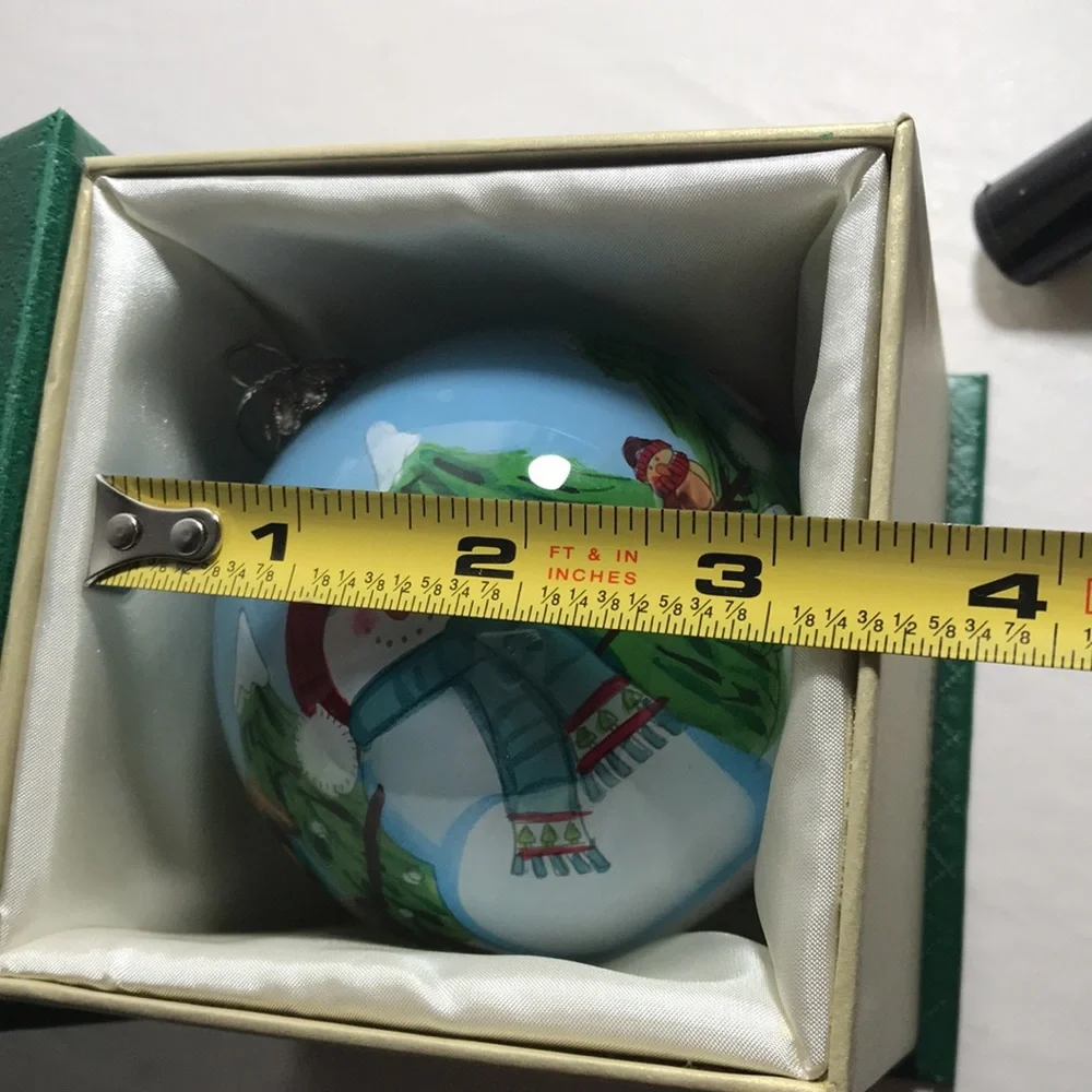 Pier 1 Li Bien Inside Painting Hand Painted Holiday Ornament & Box One of a Kind